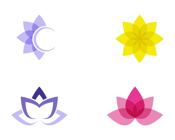 Signo de flor de loto para bienestar, spa y yoga. Ilustración vectorial vector