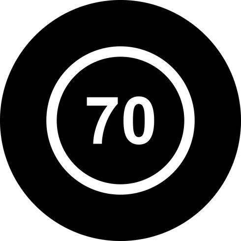 Vector Speed Limit 70 Icon