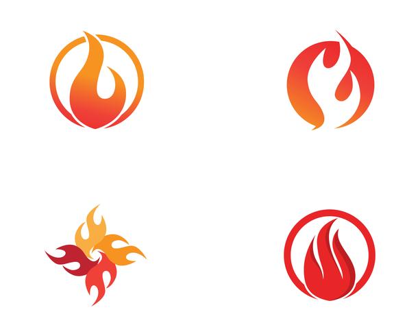 Fire logo and symbols template icons app vector