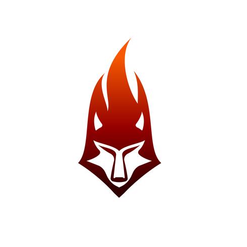 wolf flame logo design concept template vector