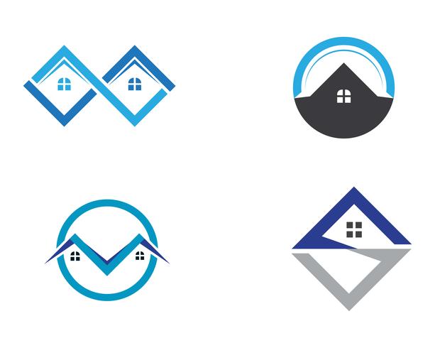 Plantilla de los iconos de inicio edificios logo y símbolos vector