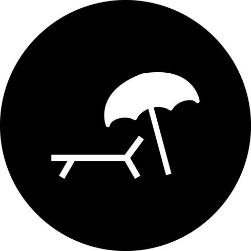  Vector Beach Umbrella and Chair Icon