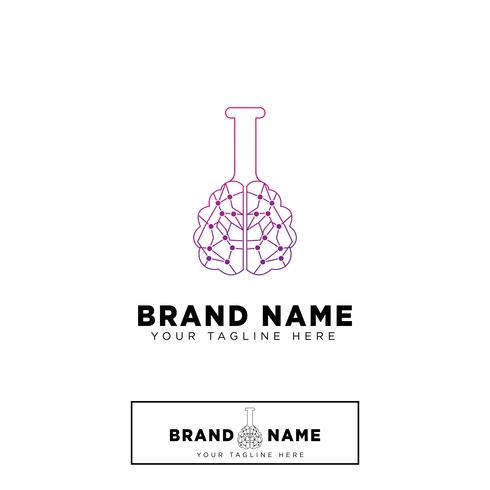 Brain Lab Logo design template vector illustration icon element