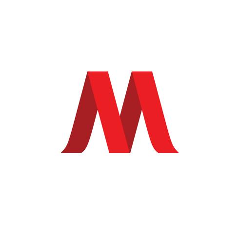 letter m logo. origami logo design concept template vector