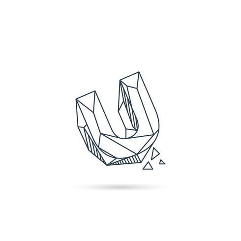 gemstone letter u logo design icon template vector element isolated