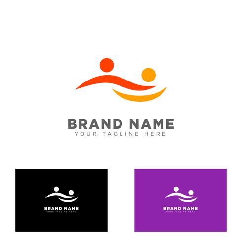 community group logo design template vector illustration