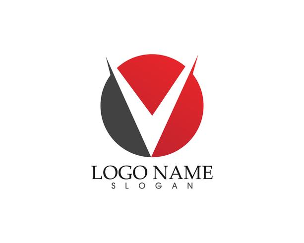 Plantilla de logotipo y símbolos de negocios de letras V vector