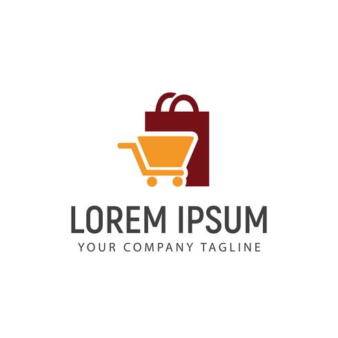 Shopping bag and carriage logo design concept template vector