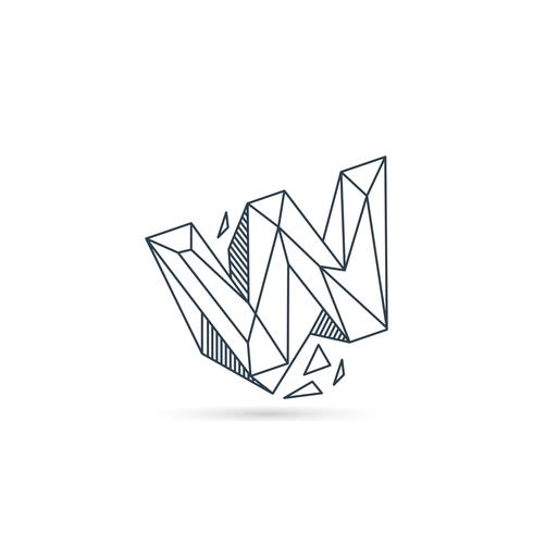 gemstone letter w logo design icon template vector element isolated