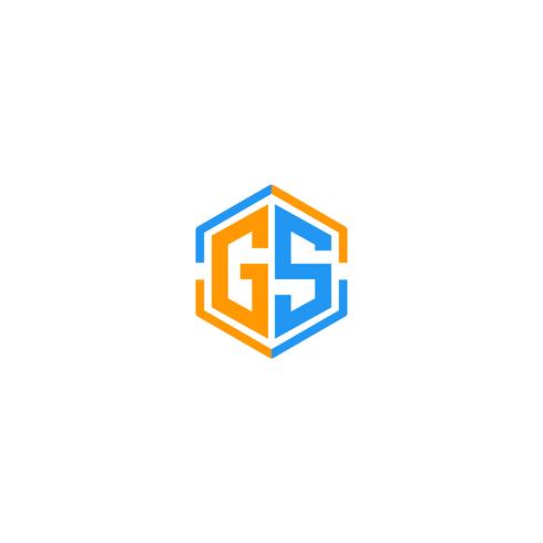 letter GS initial logo template vector illustration icon element