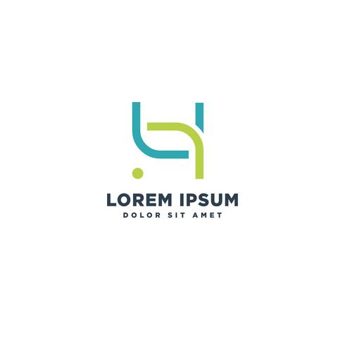 minimal H stylish initial logo template vector illustration