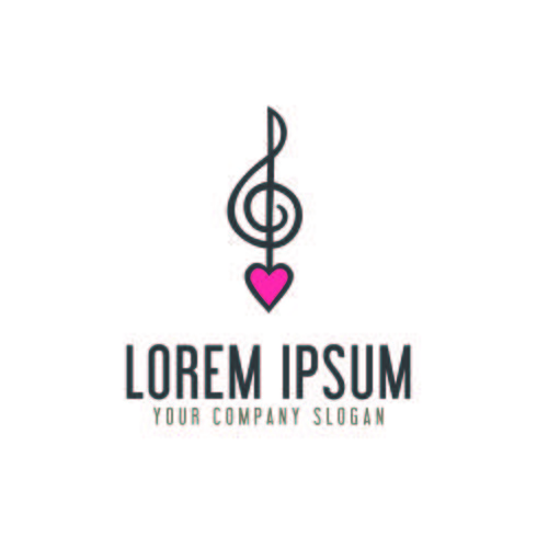 love music note logo design concept template vector