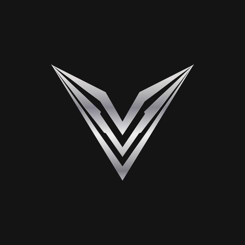 letter v logo. luxury metal logo design concept template vector