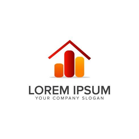 Real estate logo chart design concept template vector