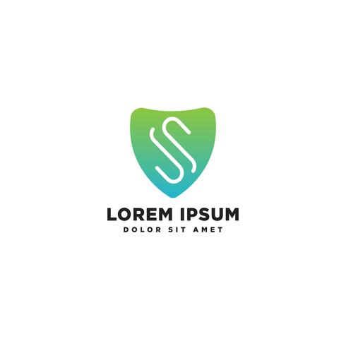 letter s logo template with shield concept vector illustration icon element