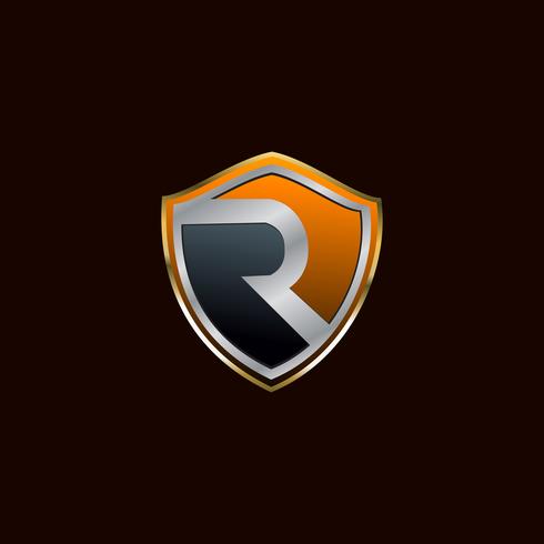 Plantilla de concepto de diseño de logotipo letra R seguridad vector