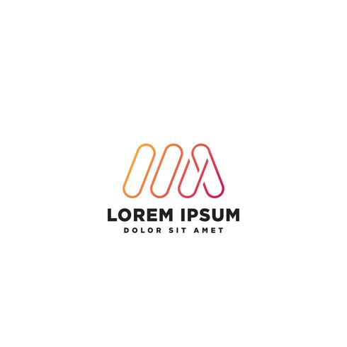 minimal M initial logo template vector illustration icon element isolated