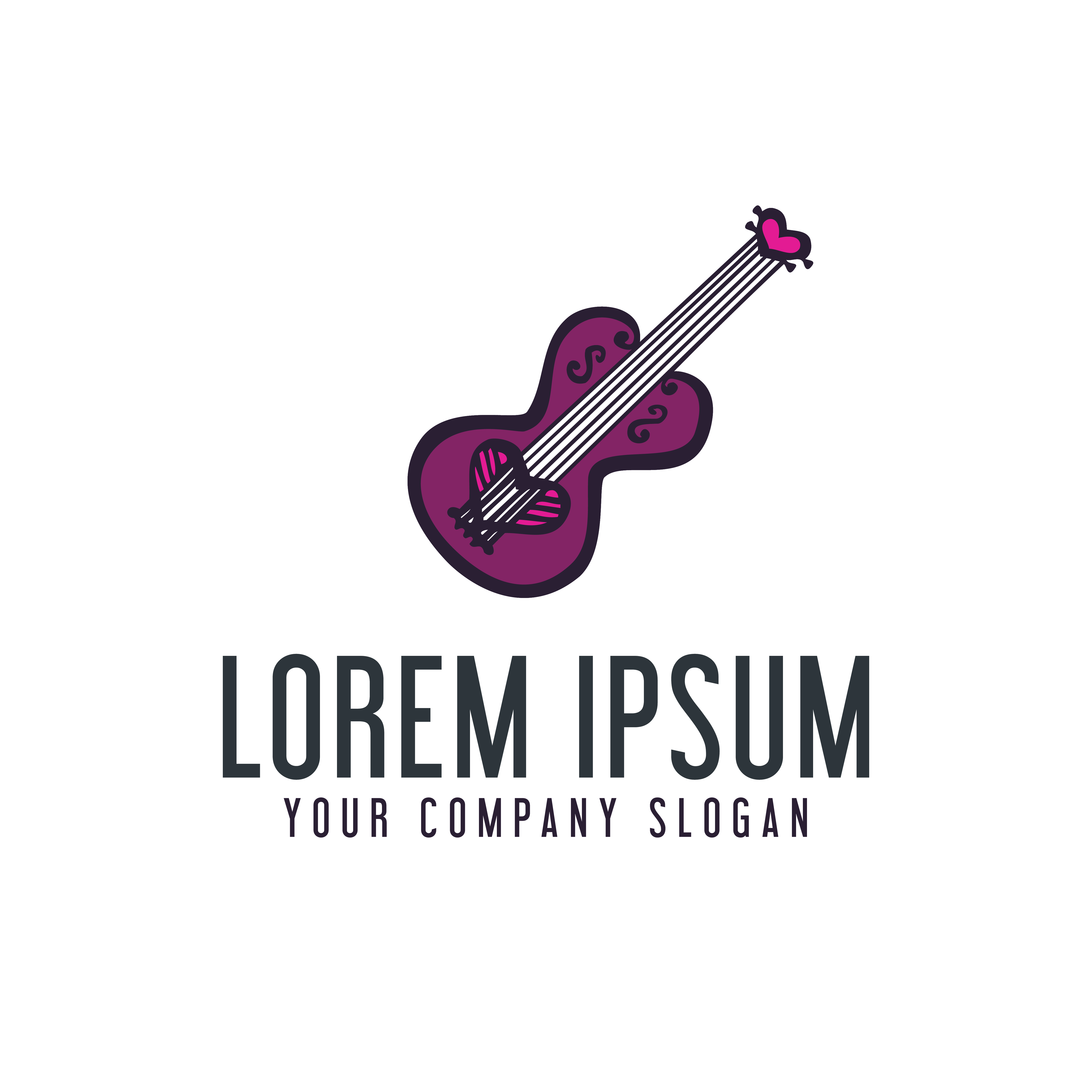 Download love guitar logo. hand drawn design concept template ...
