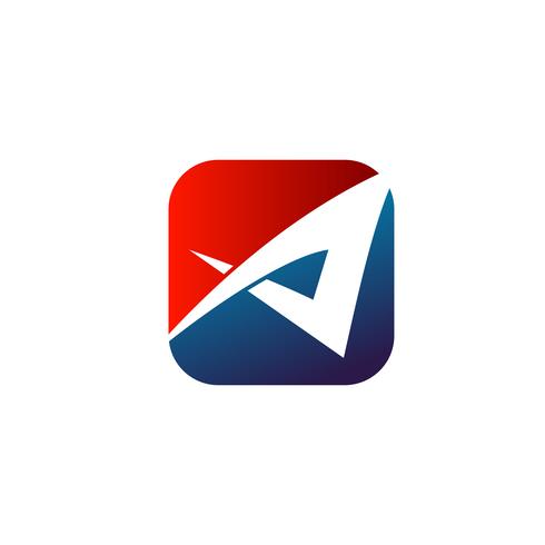 letter A logo. square logo design concept template vector