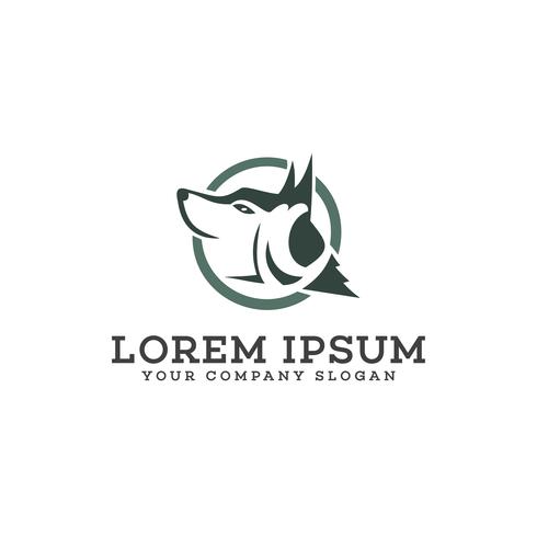 dog logo design concept template vector