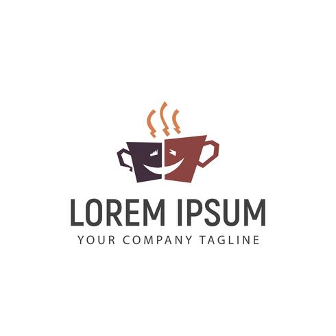 Coffee smile logo design concept template vector