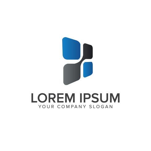 Technology business logo design concept template vector