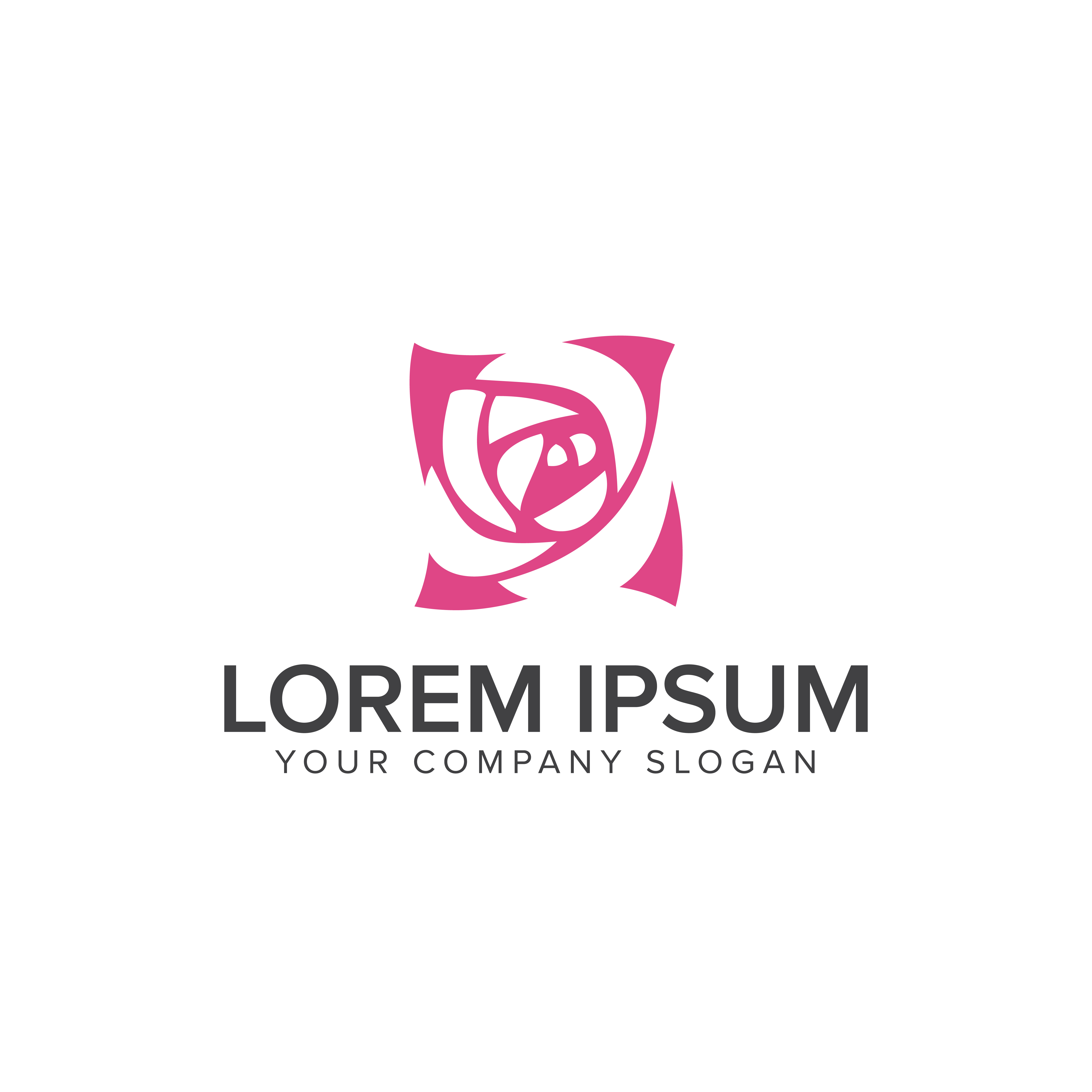Download Minimalistic rose symbol. Unique logo design template for ...
