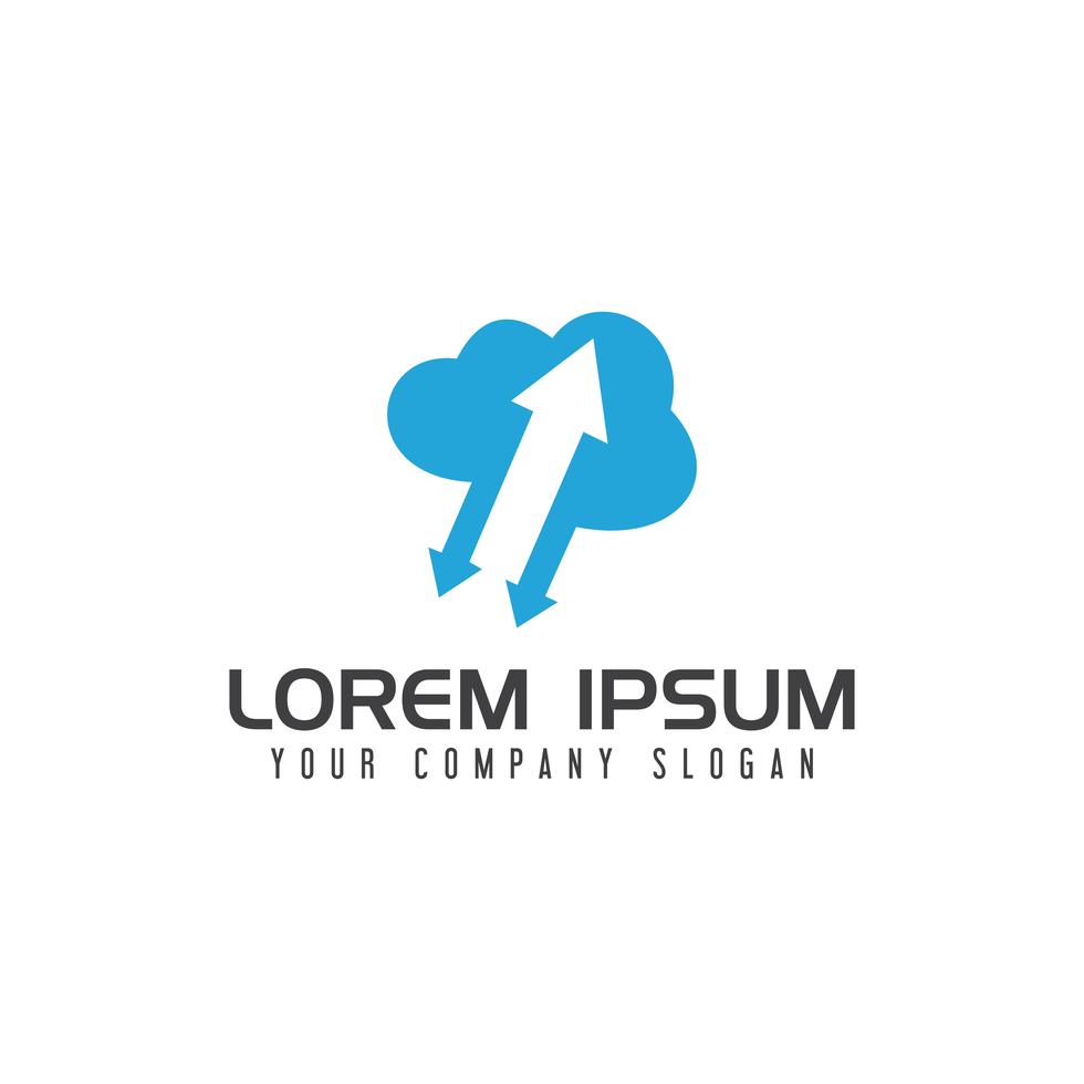 upload download cloud logo design concept template 610865 Vector Art at