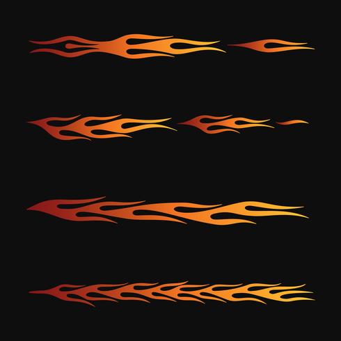 fire flames in tribal style for tattoo, vehicle and t-shirt decoration design. Vehicle Graphics, Stripe, Vinyl Ready collection set vector