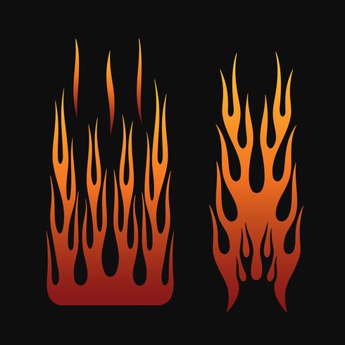 fire flames in tribal style for tattoo, vehicle and t-shirt decoration design. Vehicle Graphics, Stripe, Vinyl Ready collection set vector