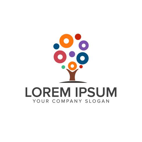 Tree circle Logos. art and Design, Entertainment logo design con vector