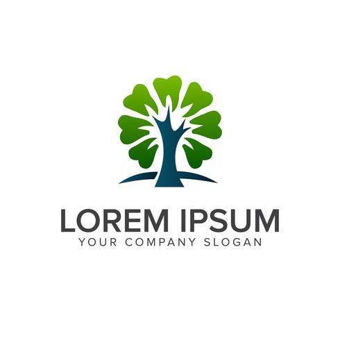 tree dental logo design concept template vector