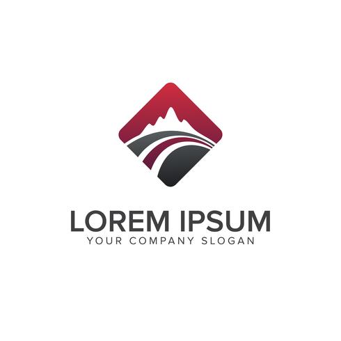 mountain road logo design concept template vector
