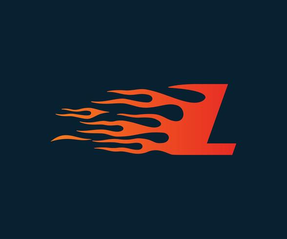 Letter L flame Logo. speed logo design concept template vector