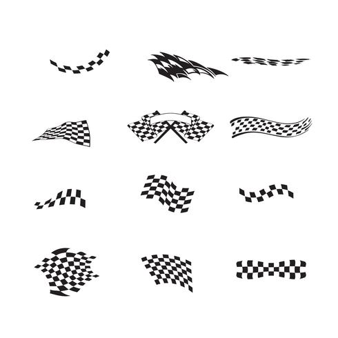 Vector of checkered racing flag splatters.