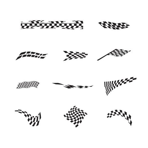 Vector of checkered racing flag splatters.