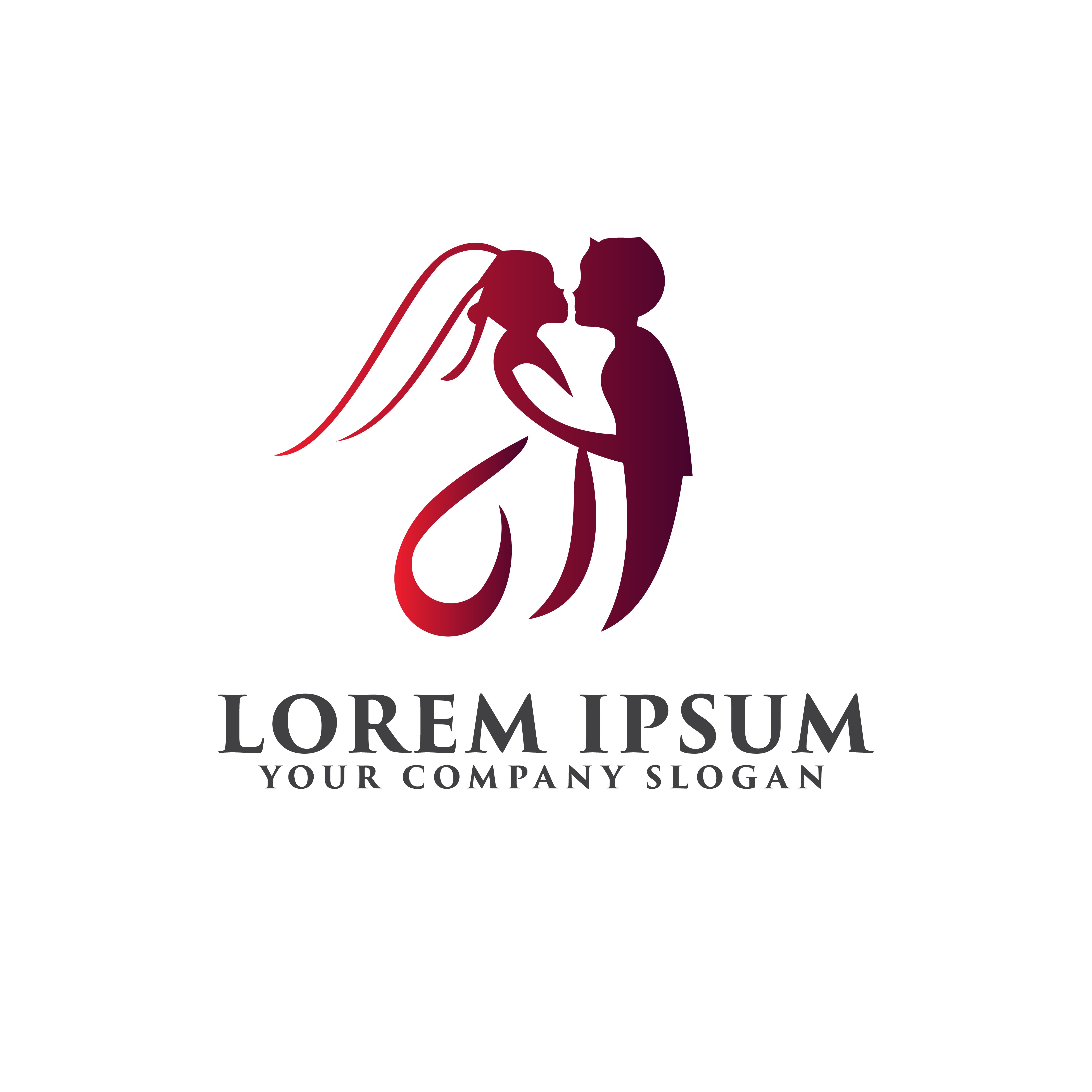 wedding romantic kiss logo design concept template 611076 Vector Art at