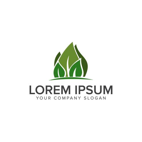 Plantilla de concepto de diseño de logotipo de hoja jardín naturaleza paisajismo vector