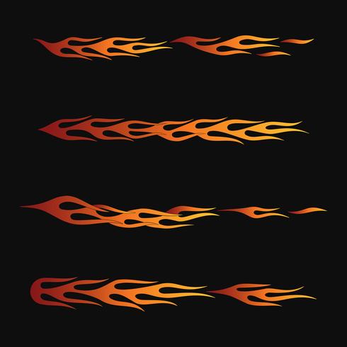 fire flames in tribal style for tattoo, vehicle and t-shirt decoration design. Vehicle Graphics, Stripe, Vinyl Ready collection set vector