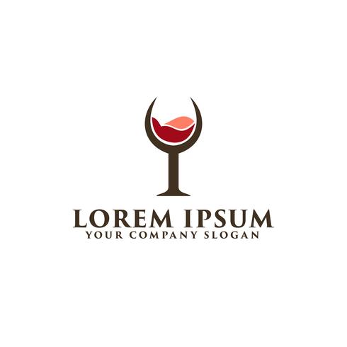 wine glass logo design concept template vector