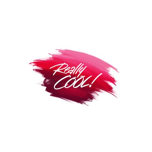 Hand-written lettering brush phrase Really cool with watercolor  vector