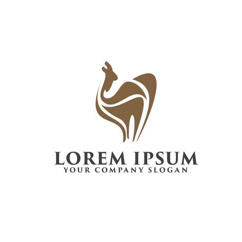 camel logo design concept template vector