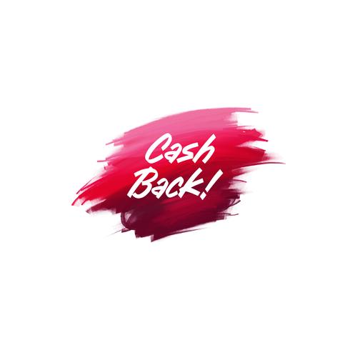 Hand-written lettering brush phrase Cash Back with watercolor background vector