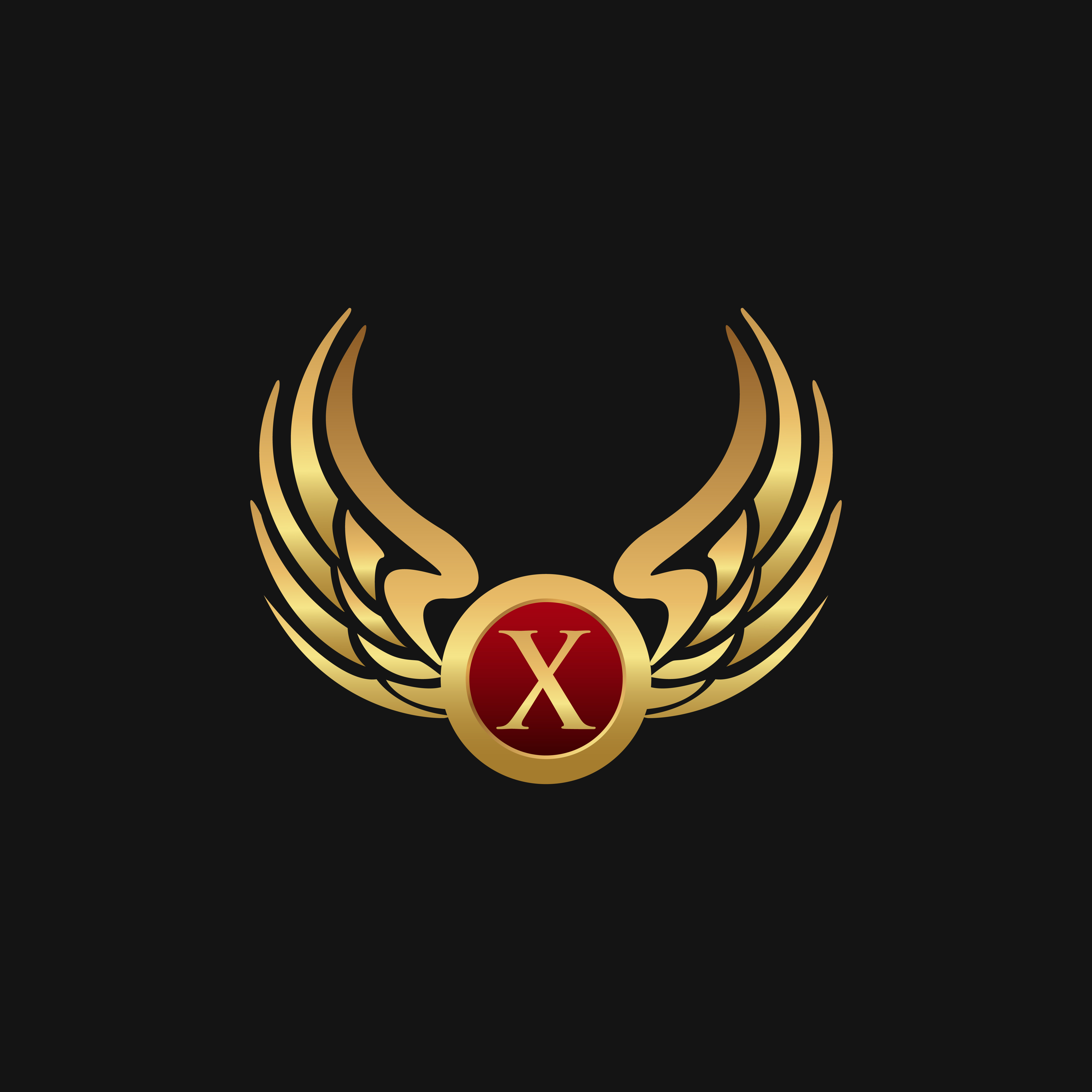 Luxury Letter X Emblem Wings logo design concept template 611413 Vector