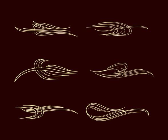 pinstriping stripe america style collection set vector