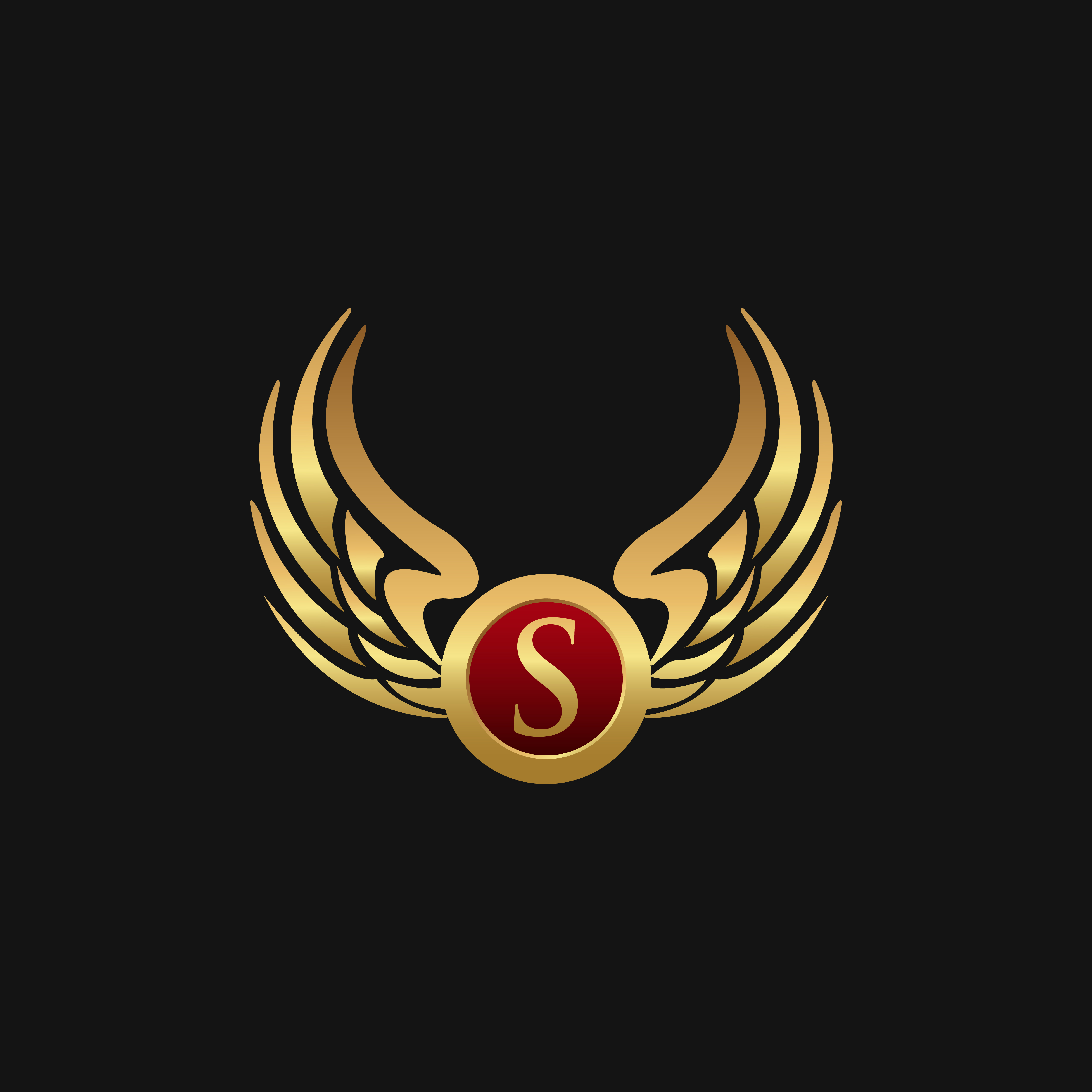 Luxury Letter s Emblem Wings logo design concept template 611453