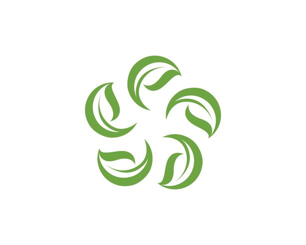 green leaf ecology nature element vector icon