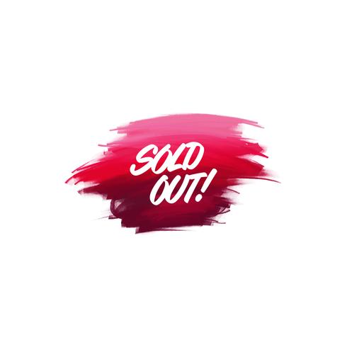 Hand-written lettering brush phrase Sold Out with watercolor background vector