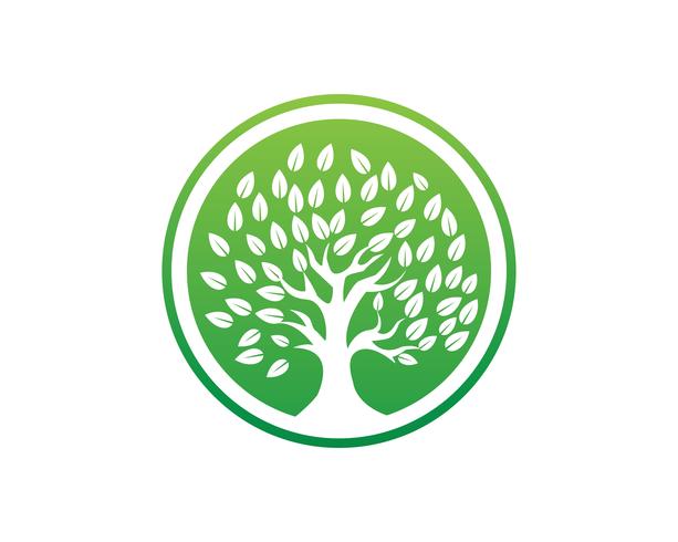 Plantilla de logotipo de vector de tarjeta de identidad de personas verdes de árbol