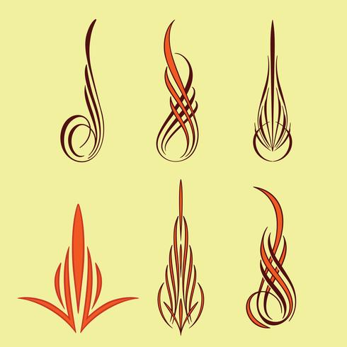 america pinstriping style collection set vector